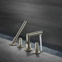 Hansgrohe Axor Uno 4-Loch Wannenrandarmatur mit Zerogriffen brushed nickel