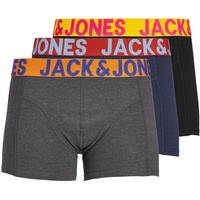 JACK & JONES Boxershorts Stretch Unterhose Basic Unterwäsche, Farben:Schwarz-Navy-Grau,