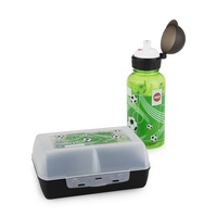 Emsa Kinder Trinkflasche & Lunchbox Fußball transparent,