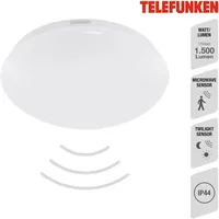 Telefunken - LED Deckenleuchte Bewegungsmelder, Tageslichtsensor IP44 Ø28cm 15W