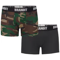 Brandit Textil Boxershorts woodland / schwarz M 2er Pack