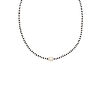Elli Barock Perle Glass Beads Schwarz Weiß 925 Silber