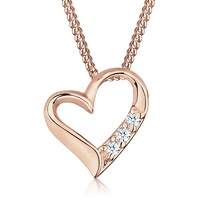 Elli Halskette Damen Herz Anhänger Ewigkeit mit Diamanten (0.045