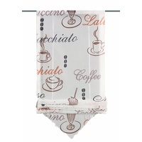 Home fashion 57132-802 Bändchenrollo Cafe, bedruckter Voile, 140 x