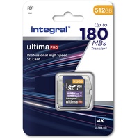 Integral SD Karte 512GB 4K Video Lesegeschwindigkeit 180MB/s und
