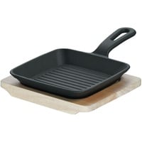 Schulte-Ufer Rustika Mini-Grillpfanne mit Servierbrett 13 x 13 cm