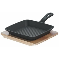 Schulte-Ufer Rustika Mini-Grillpfanne mit Servierbrett 19 x 19 cm