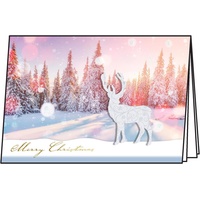 Sigel 10 SIGEL Weihnachtskarten Snow Deer DIN A6