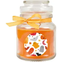 HS Candle Duftkerze & Glas Halloween Orange Bonbon 30h