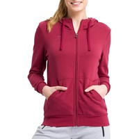 Erima Damen Kapuzensweatjacke, bordeaux, 38