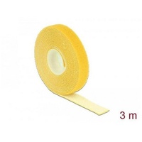 DeLock Klettband auf Rolle, 3m x 13mm, gelb (18734)