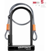 Kryptonite Keeper Standard + Kflex Fahrradschloss (Größe 120CM, schwarz)