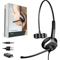 GEQUDIO Headset 1-Ohr mit USB für PC MAC