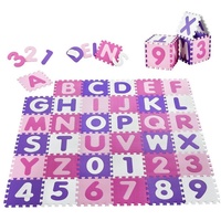 Juskys Kinder Puzzlematte - diverse Designs - rosa