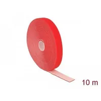 DeLock Klettband auf Rolle, 10m x 20mm, rot