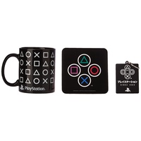 Pyramid Geschenkbox Playstation Tasse, Schlüsselanhänger, Untersetzer - Schwarz