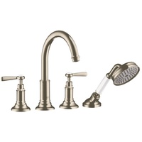 Hansgrohe Axor Montreux 4-Loch Fliesenrandarmatur mit Hebelgriffen brushed Nickel