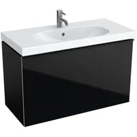 Geberit Acanto Compact, 89x53,5x41,6cm, Glas schwarz-schwarz matt