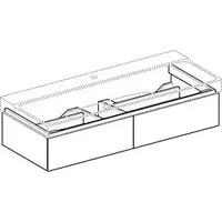 Geberit Xeno2 Unterschrank für Waschtisch 117.4x22x46.2cm, 2 Schubladen, greige