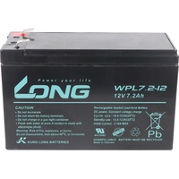 KungLong Kung Long WPL7.2-12 F2 Longlife Blei-Vlies-Akku, 12Volt, 7,2Ah