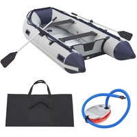ArtSport Schlauchboot Paddelboot grau mit 2 Sitzbänke Aluboden —