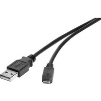 Renkforce USB 2.0 USB-A Stecker, USB-Micro-B Stecker 0.30m Schwarz