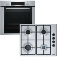 Bosch XXL-Einbaubackofen mit Gas-Kochfeld autark 60cm 3D-Heißluft Teleskopauszug -