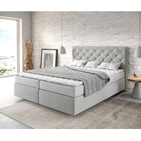 DeLife Boxspringbett Dream-Great 160x200 cm Mikrofaser Silbergrau mit Matratze