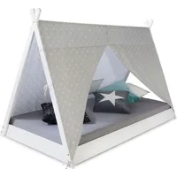 Homestyle4u Kinderbett TIPI 90 x 200 cm Weiß 1847