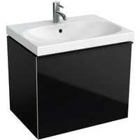 Geberit Acanto Waschtischunterschrank 500614161 Compact,59,5x53,5x41,6cm,Glas schwarz-schwarz matt