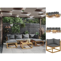 VidaXL 7-tlg. Garten-Lounge-Set mit Auflagen Massivholz Akazie
