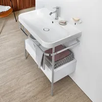 Duravit Happy D.2 Plus Waschtisch mit Metallkonsole bodenstehend, 775