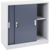 Mendler Aktenschrank Boston HWC-F41, Stahlschrank mit Schiebetüren 90x90x45cm ~