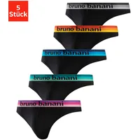 Bruno banani String (Packung, 5 St.), mit Streifen Logo