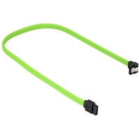 Sharkoon Sleeve Kabel SATA 6Gb/s, 0.45m, grün, gewinkelt mit