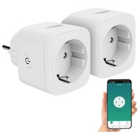 Luminea Home Control 2er-Set WLAN-Steckdosen, Apple-HomeKit-zertifiziert, Sprachsteuerung