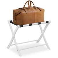 Relaxdays Kofferständer Holz, klappbar, Gepäckablage, Kofferaufbewahrung, für Reisegepäck, HxBxT: