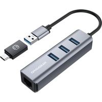 GRAUGEAR USB-HUB 3x USB 3.0 Ports Type-A+ Gbit LAN