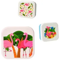 Puckator Set of 3 Lunch Boxes - Flamingo Design