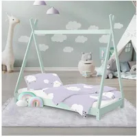 ML-Design Kinderbett Tipi mit Lattenrost 70x140 cm Mint, aus