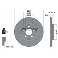 Textar Bremsscheibe Vorderachse TEXTAR 92082305