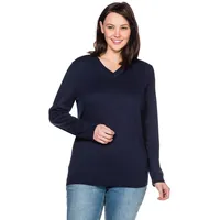 Sheego Pullover, aus Feinstrick aus Feinstrick, blau