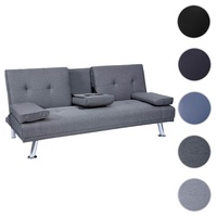 Mendler 3er-Sofa HWC-F60, Couch Schlafsofa Gästebett, Tassenhalter verstellbar 97x166cm