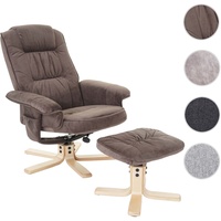 Mendler Relaxsessel M56, Fernsehsessel TV-Sessel mit Hocker, Stoff/Textil, FSC®-zertifiziert