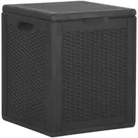 VidaXL Garten-Aufbewahrungsbox 90 L Schwarz PP Rattan