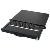 Aixcase AIX-19K1UKDETP-B + Touchpad für 19"-Rack, Schwarz