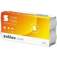 Satino by wepa Toilettenpapier SMART 3-lagig Recyclingpapier, 8 Rollen