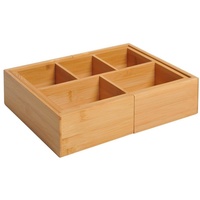 Homcom Aufbewahrungsbox Ordnungsbox Schubladen Organizer ausziehbar Bambus Natur 24,6