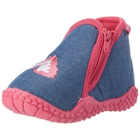 Playshoes Mädchen Hausschuh Einhorn, Jeansblau, 20/21