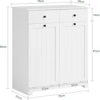 SoBuy BZR33-W Wäscheschrank mit 2 ausklappbaren Wäschesäcken Wäschetruhe Wäschesammler